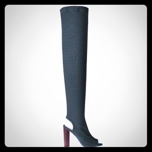 Ego stretch Green thigh high boots